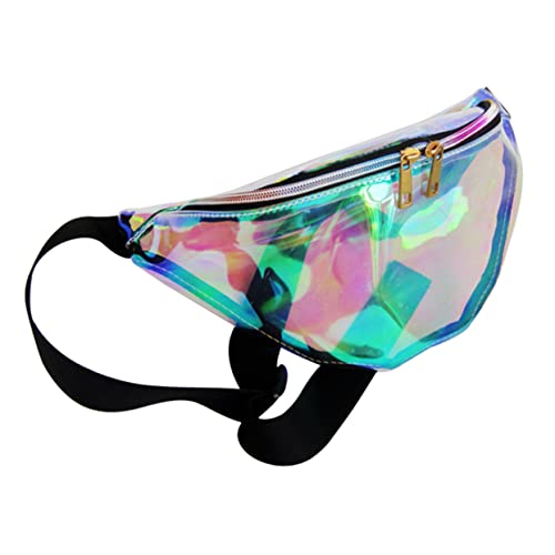 BESPORTBLE Fashion Damen Gürteltasche Transparente Lasertasche Für Sport Reisen Laufen Und Strand Verstellbarer Handyhalter Für Schlüssel Und Kleingeld von BESPORTBLE