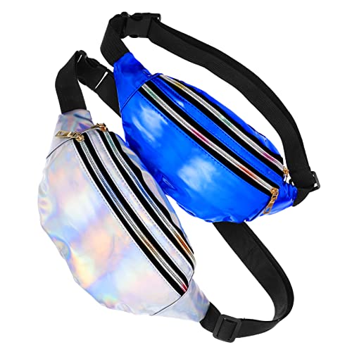 BESPORTBLE 2stücke Vintage Holographic Bauchtasche Verstellbare Gürteltasche Für Damen Und Herren Vielseitig Einsetzbar Als Fanny Pack Oder Umhängetasche Für Sport Reisen Und Freizeit von BESPORTBLE