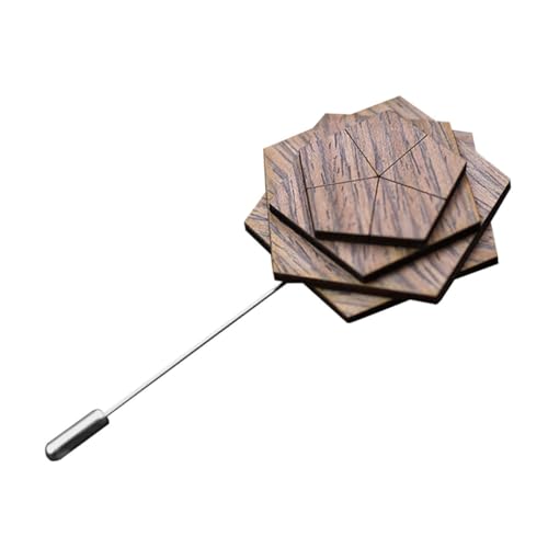 BESPORTBLE Holz Anstecknadel Für Männer Boutonniere Brosche Dekorative Anstecknadel Für Anzug Robuster Stilvoller Holz Mix Für Hochzeiten Formelle Anlässe von BESPORTBLE