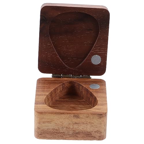 BESPORTBLE Holz Gitarren-Pick-Halter Aus Walnuss Tragbare Aufbewahrungsbox Für Plektren Für Gitarristen Und Musiker Für Reisen Und Geschenke Praktischer Plektrum-Organizer von BESPORTBLE