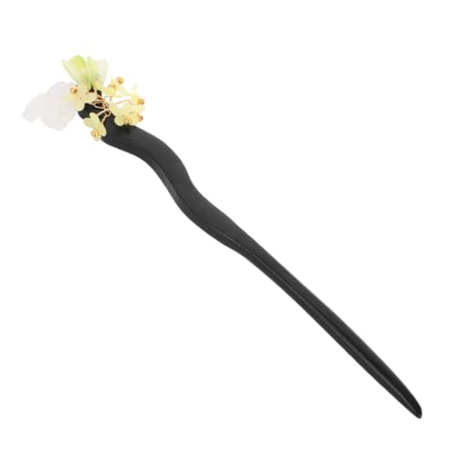 BESPORTBLE Haarnadelstäbe Aus Holz Mit Chinesischem Retro-hasen-blumen-design Für Frauen Handgefertigte Haarstyling-accessoires Für Hanfu-veranstaltungen Und Tägliche Trage von BESPORTBLE