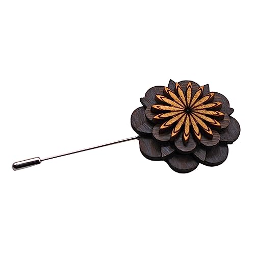 BESPORTBLE Holzblumen Anstecknadel für Herren Brosche im Vintage für Anzüge Modisches Accessoire für Hochzeiten Formelle Anlässe Hochwertiges Langlebiges Material Vielseitig Kombinierbar mit von BESPORTBLE