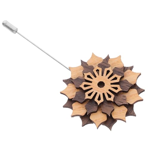 BESPORTBLE Hochzeit Ansteckblume Herren Holz Blume Boutonniere Nadel mit Perlen für Anzug Dekoration Blumennadel für Besondere Anlässe Geschenkidee für Männer von BESPORTBLE