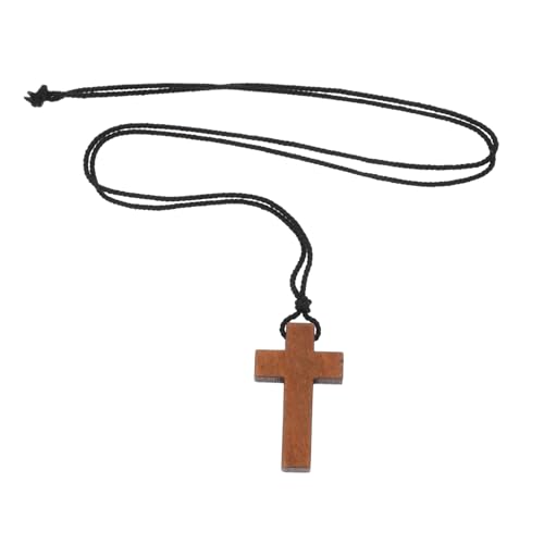 BESPORTBLE Holzkreuz Anhänger Halskette Leichtes Naturholz Schmuckstück mit Rustikalem Flair Warmes Holzdesign Modisches Accessoire für Damen und Herren Geeignet für Alltag und Besondere von BESPORTBLE