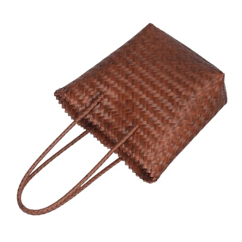 BESPORTBLE Rattanimitat Umhängetasche Handgewebt Geflochtene Strohtasche Mit Langem Riemen Vintage-korbtasche Für Einkaufen Und Strandreisen von BESPORTBLE