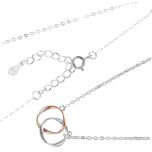 BESPORTBLE Interlocking Circle Halskette für Damen Verstellbare Mutter Schmuck Eleganter Anhänger für Muttertag Rostfreies Material Perfektes für Frauen von BESPORTBLE