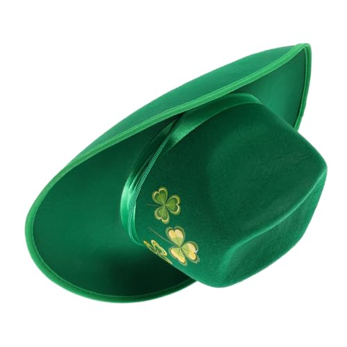 BESPORTBLE Irischer Festival-cowboyhut Grüner Fedora Cowboyhut Weiß Cowboyhut Für Männer Cowboyhut-ornamente Klarer Cowboyhut Roter Cowboyhut Kuhmützen Für Damen Brauner Cowboyhut Vlies Green von BESPORTBLE