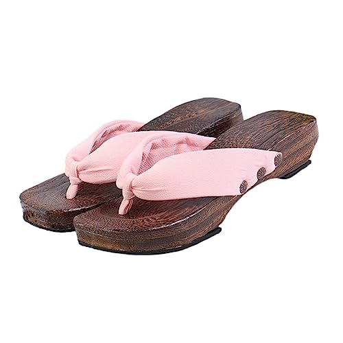 BESPORTBLE Japanische Damen Sandalen Clogs Holz mit Rutschfester Sohle Modische Sommerschuhe Hohe Absatz flip flops Bequeme Flache Hausschuhe für Alltag und Strand Stilvoll und Langlebig von BESPORTBLE