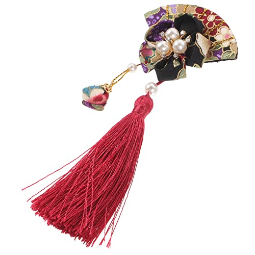 BESPORTBLE Japanische Haarnadel Mit Quasten Traditionelle Haardekoration Für Damen Handgefertigte Haarklammer Im Fächerdesign Accessoire Für Cosplay Festivals von BESPORTBLE