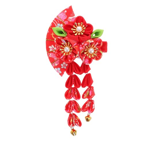 BESPORTBLE Japanische Kimono Haarnadel Mit Quaste Und Blume Vintage Haarschmuck Für Frauen Handgefertigt Für Hochzeiten Und Partys Stilvolles Fächer Design von BESPORTBLE