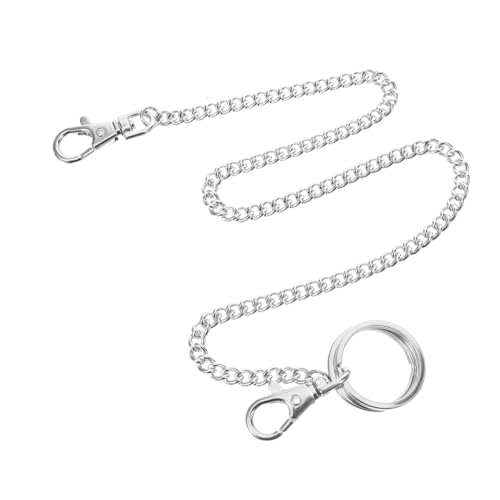 BESPORTBLE Jeans-Brieftaschenkette schlüsselanhänger für Herren Jeans Geldbörse Kette Stylische Jeans Kette Herren-geldbörsen Geldbeutelherren Taschenkette für Männer Jeanskette Metall Silver von BESPORTBLE