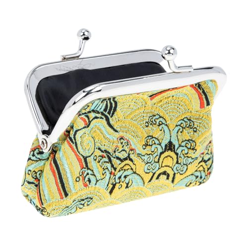 BESPORTBLE Jiangya Meerwasserheime-Münz-Brieftasche Q Geldbörsen Stoff Beutel Mädchentasche Mini-Aufbewahrungstasche Retro-Änderungstasche modische Münztasche zartes Münztäschchen Vlies Gelb von BESPORTBLE
