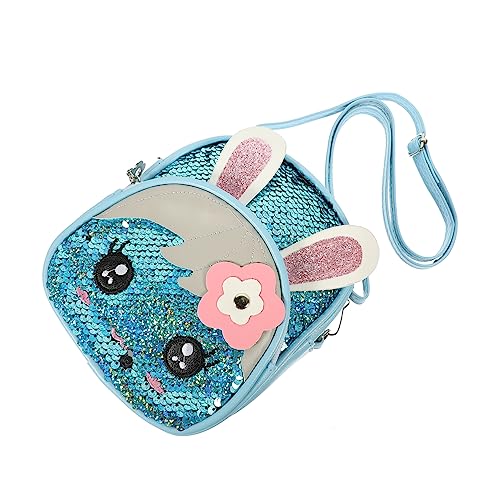 BESPORTBLE Junge Mädchen Rucksack Mit Pailletten Cartoon Bunny Design Schultasche Für Mädchen Reisen Und Alltag Hochwertiges Pu-Material Großer Kapazität von BESPORTBLE