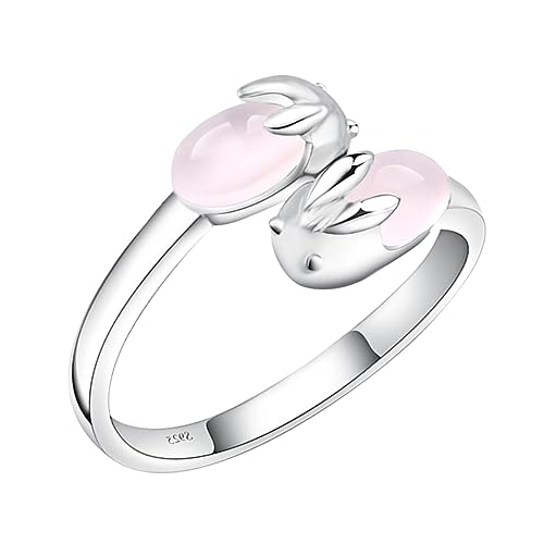 BESPORTBLE Kaninchen Ring Mit Offenem Design Verstellbar Für Frauen Rosa Kristallstein Modisches Für Besondere Anlässe BESPORTBLE Kaninchen Ring Mit Offenem Design Verstellbar Für Frauen Rosa Kristallstein Modisches Für Besondere Anlässe von BESPORTBLE