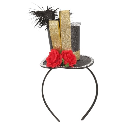 BESPORTBLE Karnevalskostüm Requisite Frau Zylinder Stirnband Glitzer Pailletten Geburtstag Festival Mädchen Funky Frauen Kopfbedeckung Clown Trendy Ausgefallene Perlen Elegante Newsboy Hüte von BESPORTBLE