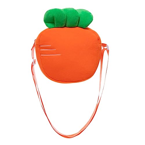 BESPORTBLE Karotten-Geldbörse Taschen Schulter kreuzen Aufbewahrungstasche Karikatur Umhängetasche für kleine Mädchen Münzbeutel Tasche in Karottenform Crossbody Bag Stoff Orange von BESPORTBLE