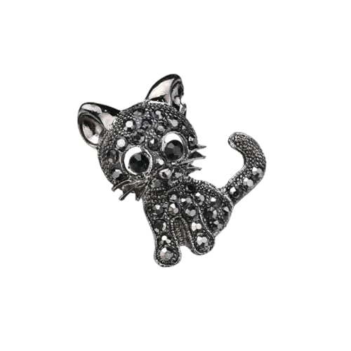 BESPORTBLE Katzen Brosche Mit Funkelnden Niedliches Cartoon Design Dekorative Tierbrosche Für Taschen Schals Kleidung Hosen Geschenkidee von BESPORTBLE