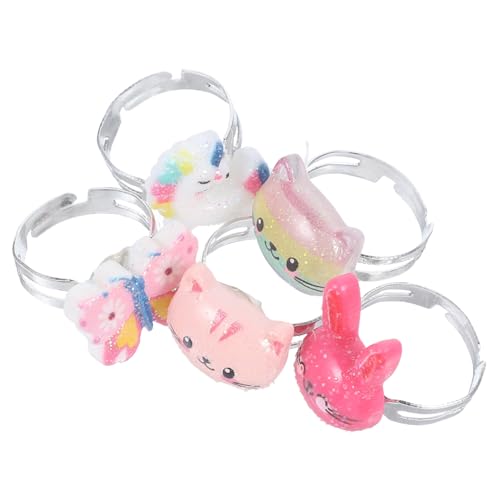 BESPORTBLE Katzenform Ringe für Kleinkinder Verstellbare Kinderringe aus Hochwertigem Material für Mitgebsel oder Spielpreise im Kindergarten von BESPORTBLE