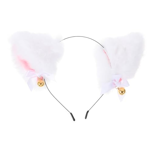 BESPORTBLE Katzenohren Haarreif Mit Schleife Plüsch Cosplay Kopfschmuck Für Mädchen Maskerade Kopfschmuck Für Partys Und Kostüme Süßes Und Weiches Design von BESPORTBLE