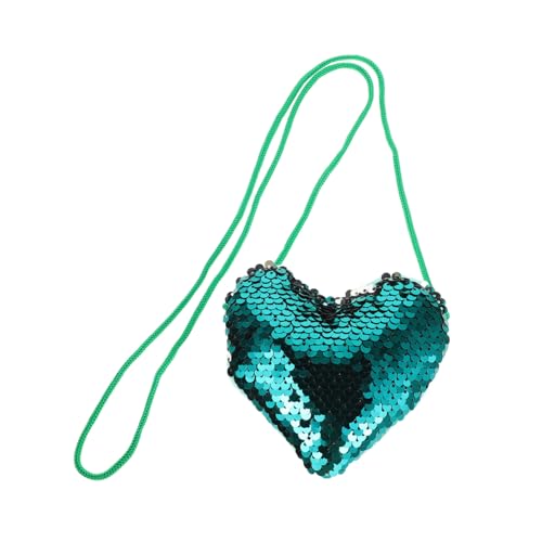 BESPORTBLE Herzförmige Pailletten-geldbörse Für Mädchen Und Kleinkinder Kleine Umhängetasche Mit Langem Riemen Praktisches Aufbewahrungselement Für Münzen Und Kleine Gegenstände Für von BESPORTBLE