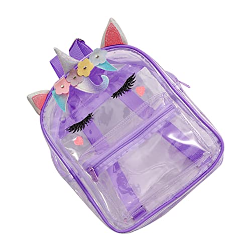 BESPORTBLE Transparenter Rucksack Mit Einhorn-Muster Für Mädchen Durchsichtige Tasche Aus Kunststoff Genug Für Schreibwaren Bücher Und Andere Gegenstände Leicht Tägli von BESPORTBLE