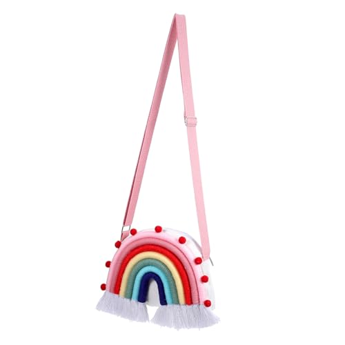 BESPORTBLE Regenbogen Umhängetasche Für Kleinkinder Kinderhandtasche Aus Baumwollmaterial Leicht Und Tragbar Mit Verstellbarem Schultergurt von BESPORTBLE