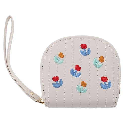 BESPORTBLE Münzgeldbörse Aus Pu-Material Mit Stickerei Kleine Geldbörse Für Karten Münzen Und Ausweise Aufbewahrungstasche Als Geschenk Für Damen von BESPORTBLE