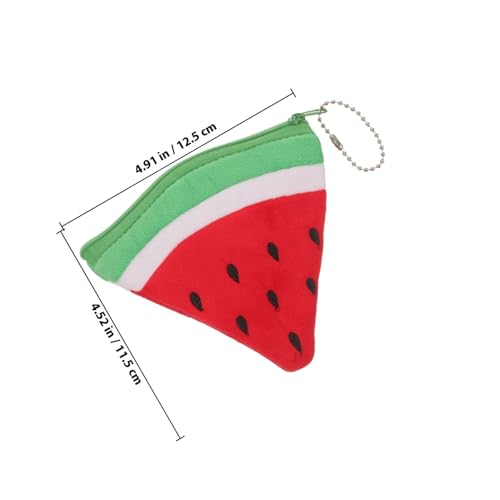 BESPORTBLE Kleine Damen Geldbörse Schlüsselanhänger Portemonnaie Wassermelonen Form Weiche Münztasche Mini Reißverschluss Geldbeutel Praktisch Tragbar für Alltag und Geschenk von BESPORTBLE