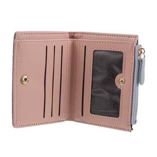 BESPORTBLE Kleine Damen Geldbörse mit Floralem Stickmuster Kompakte PU Geldbörse mit Zwei Falten für Reisen Elegantes und Feminines Design Vielseitige Aufbewahrungsmöglichkeiten von BESPORTBLE