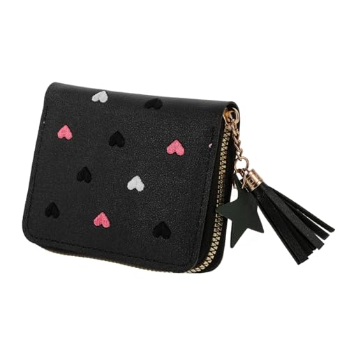 BESPORTBLE Kleine Geldbörse Für Damen Niedliche Geldbörse Mit Stern Anhänger Multifunktionale Geldbörse Für Mädchen Reißverschluss Organizer Kartenhalter Handliche Münzgeldbörse von BESPORTBLE