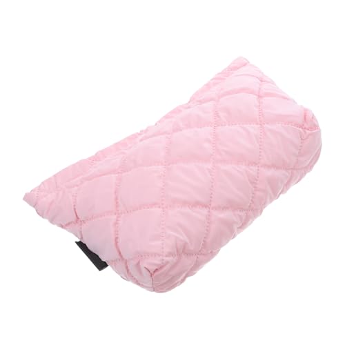 BESPORTBLE Kleine Gesteppte Make-up Tasche mit Besticktem Design Tragbarer Kosmetik Organizer aus Pflegeleichtem Polyester für Damen Modisch Geprägte Handtasche für Reisen und Alltag von BESPORTBLE