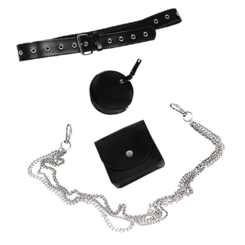 BESPORTBLE Kleine Hüfttasche Aus Metall Und Abnehmbar Mit Hip-hop-Motiven Und Metallketten Verziert Für Damen Geeignet Für Lippenstifte Bargeld Und Geldbörsen von BESPORTBLE