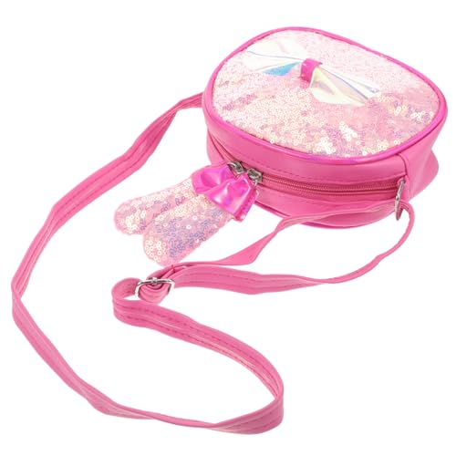 BESPORTBLE Kleine Mädchen Umhängetasche mit Glitzerndem Schleifen Design Leichte Tragbare Crossbody Tasche für Dekorative Schultertasche für Alltag Party und Reisen Modische Kindergeldbörse von BESPORTBLE