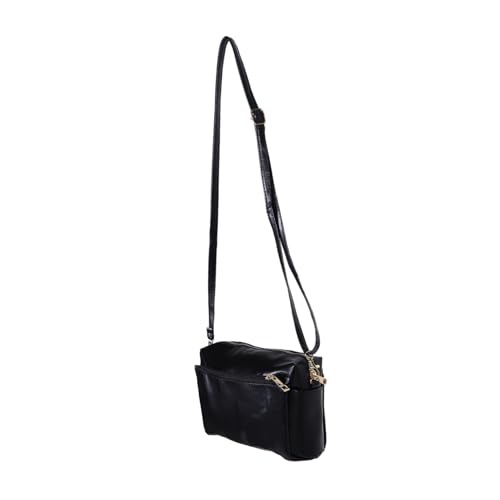 BESPORTBLE Kleine PU Crossbody-tasche für Damen Verstellbarer Schulterriemen Strapazierfähige Umhängetasche mit Mehreren Fächern für Arbeit Reisen und Alltag Leichte Handtasche in Schwarz von BESPORTBLE