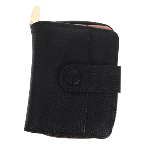 BESPORTBLE Kleine RFID Kartenbörse mit Zipper Großzügiges Fassungsvermögen Litchi Textur Kompaktes Portemonnaie für Alltag Reise und Büro Mehrfach Fächer für Karten und Dokumente von BESPORTBLE