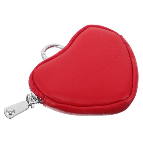 BESPORTBLE Kleines Damen Portemonnaie Herzform Mit Schlüsselanhänger Münzgeldbörse Aus Weicher Glatter Textur Für Einkaufen Dating Reisen Und Alltag Als Praktisches Accessoire von BESPORTBLE