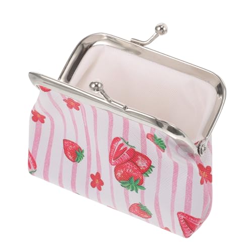 BESPORTBLE Kleines Portemonnaie mit Fruchtigem Muster Tragbare Münzgeldbörse für Damen und Mädchen aus Strapazierfähigem Zinklegierungs Stoffmaterial Kompakt für Schlüssel Karten und von BESPORTBLE