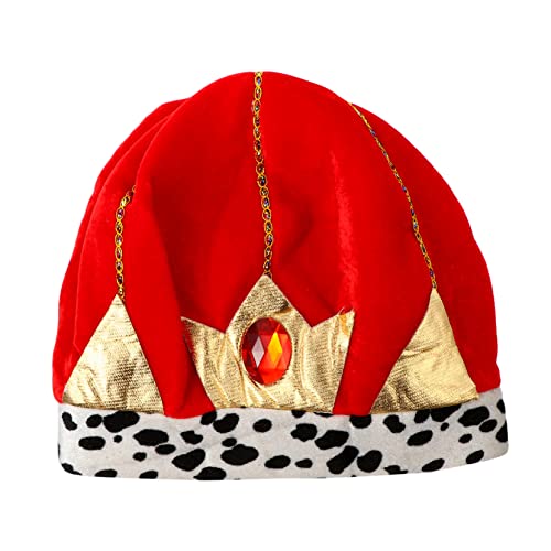 BESPORTBLE König Krone Hut Kinderkönigskronenhut Königskrone Königskrone Requisiten König Kopfschmuck Königskrone Kopfschmuck Leistung Königskrone Partyversorgung Partyzubehör Tuch Rot von BESPORTBLE