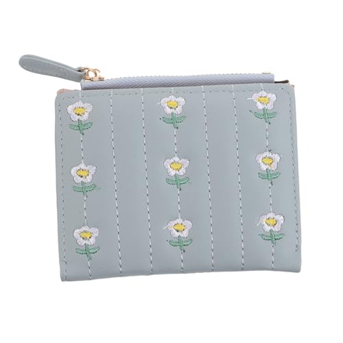 BESPORTBLE Kompaktes PU Bifold Design Blumige Geldbörse für Karten und Münzen für Reisen und Alltag von BESPORTBLE