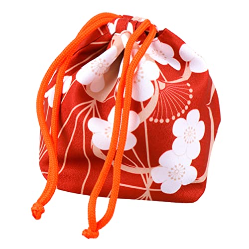 BESPORTBLE Kordelzug Handtasche Aus Leichter Baumwolle Mit Japanischem Kameliendesign – Multifunktionale Kosmetiktasche Und Münzgeldbörse Für Damen Und Mädchen - Ideal Für Unterwegs von BESPORTBLE