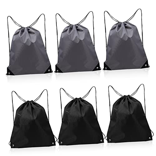 BESPORTBLE Kordelzug Rucksack Für Sport Und Outdoor Wasserabweisend Groß Grau Und Schwarz Mit Großem Fassungsvermögen Für Männer Und Frauen Für Fitness Reisen Und Camping von BESPORTBLE