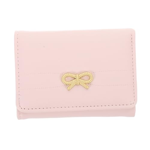 BESPORTBLE Koreanische Damen Geldbörse Kurz Stilvoll Kleine Münzbörse mit Mehreren Kartenfächern Rosa PU Wechselbörse für Alltag Shopping und Reise von BESPORTBLE
