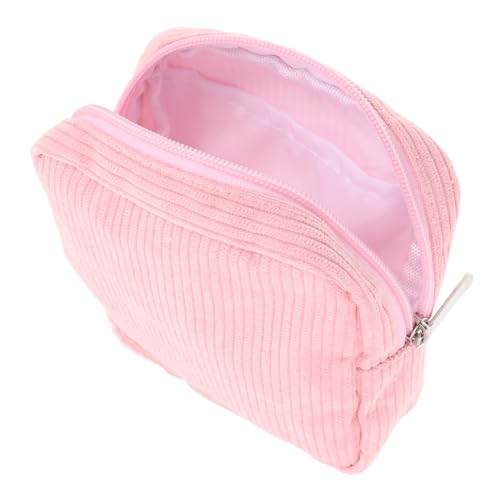 BESPORTBLE Mini Kosmetiktasche Cord Für Frauen Tragbare Make-up Aufbewahrungstasche Kompakt Und Multifunktional Für Reisen Make-up Münzen Und Hygieneartikel Pure von BESPORTBLE