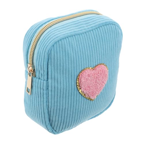 BESPORTBLE Kleine Kosmetiktasche Mit Herz-Patch Tragbarer Make-up-Organizer Für Damen Reise-Aufbewahrungstasche Kosmetiktasche Für Hautpflege-Produkte Kompakter Beutel Für Täglichen von BESPORTBLE