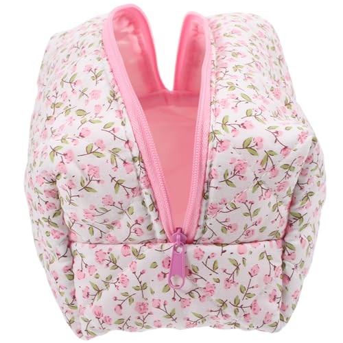 BESPORTBLE Kosmetiktasche Mit Blumenmuster Schminkbeutel Für Damen Tragbare Make-up-Tasche Reißverschluss-Kosmetiktasche Kleine Aufbewahrungsbox Für Reise Und Alltag von BESPORTBLE