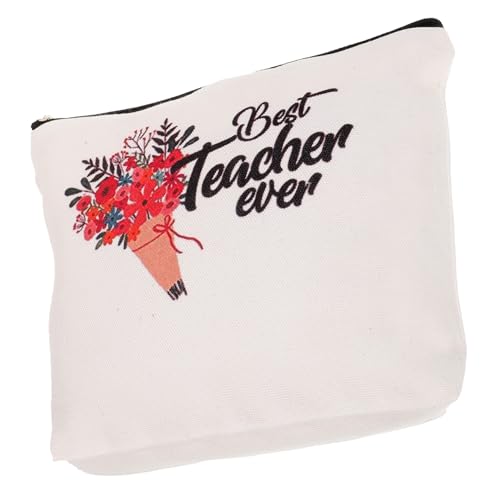 BESPORTBLE Make Up Tasche mit Aufschrift Lehrer Anerkennung Tragbare Reise Kosmetiktasche für Frauen Multifunktionale Kulturbeutel Blumenmuster für Reisen von BESPORTBLE