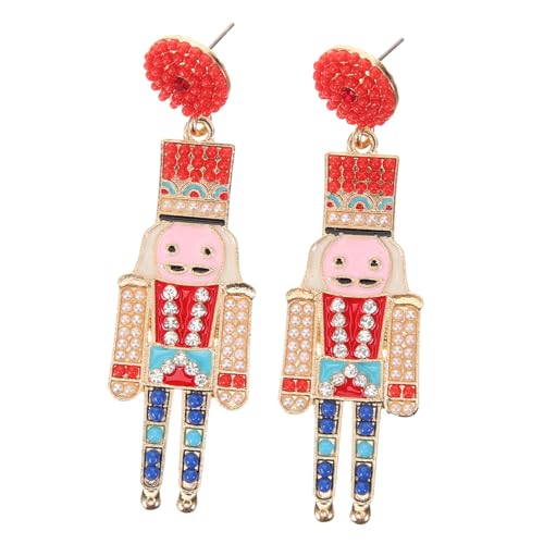BESPORTBLE Kostüm Ohrringe für Frauen Nutcracker Ohrstecker mit Weißen Perlen Langlebige Legierung Leicht und Kompakt Stilvoller Ohrschmuck für Freunde Modisches Accessoire von BESPORTBLE