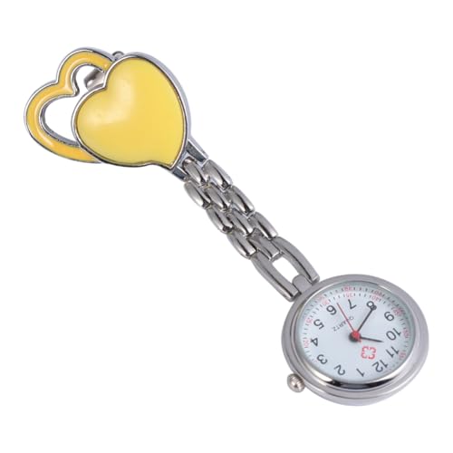 BESPORTBLE Krankenschwester Taschenuhr Mit Herzfunktion Modische Hängeuhr Kreative Hängeuhr Gelb von BESPORTBLE