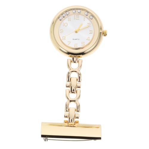 BESPORTBLE Krankenschwester-taschenuhr Mit Clip Quarz-Uhr Für Damen Und Herren Modische Unisex-ansteckuhr Mit Metallkette Und Strass-Design Für Krankenschwestern Und Ärzte von BESPORTBLE