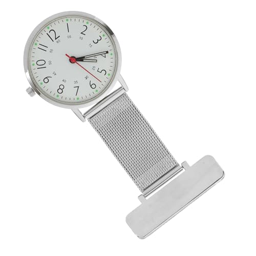 BESPORTBLE Krankenschwester Uhr Medizinisches Zubehör Taschenuhr Pflege Clip Silber schrubben Reversuhr Ansteckuhr Anstecknadel für Krankenschwestern Krankenschwesteruhr Brosche Metall Silver von BESPORTBLE